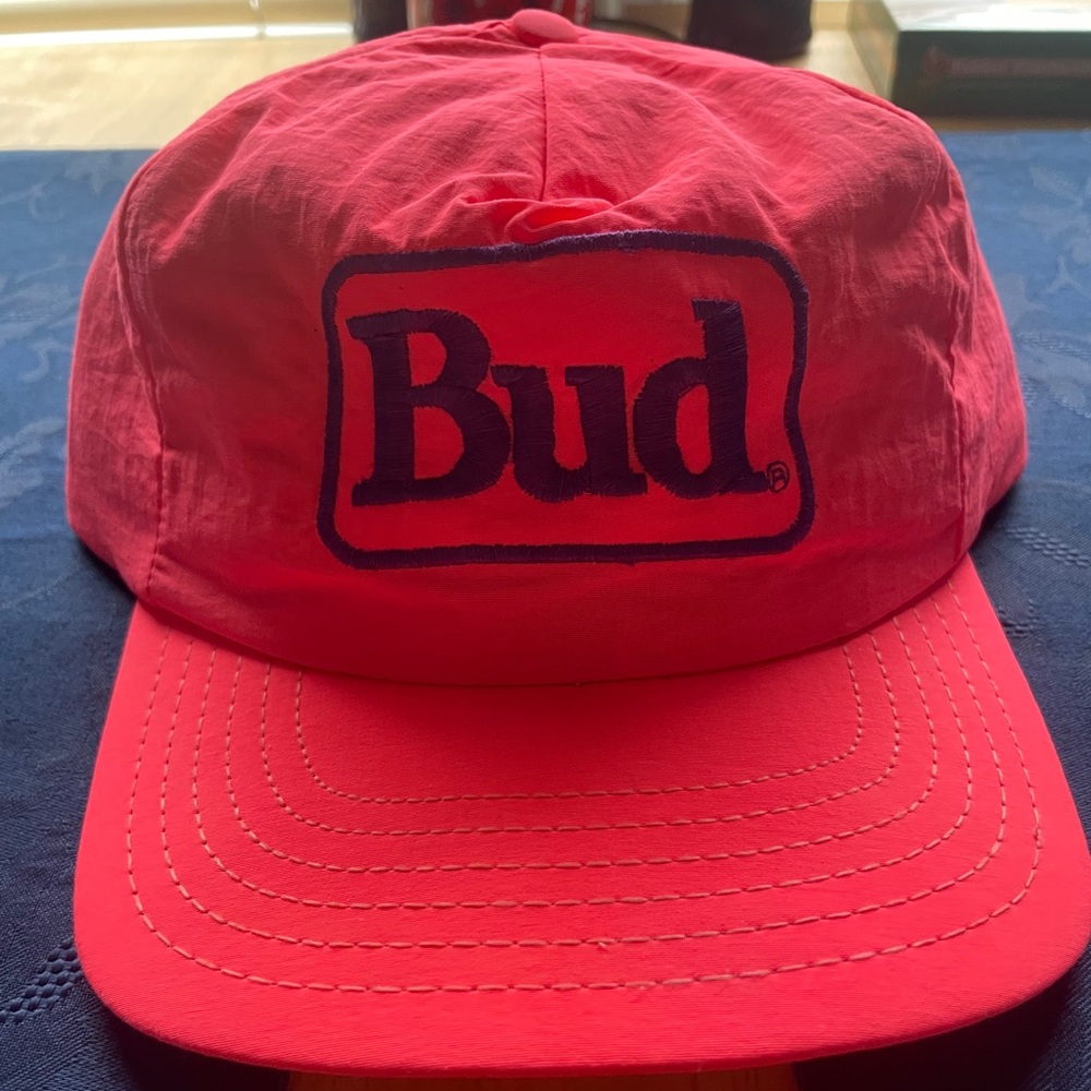 Bud Day Glo Red Baseball Cap